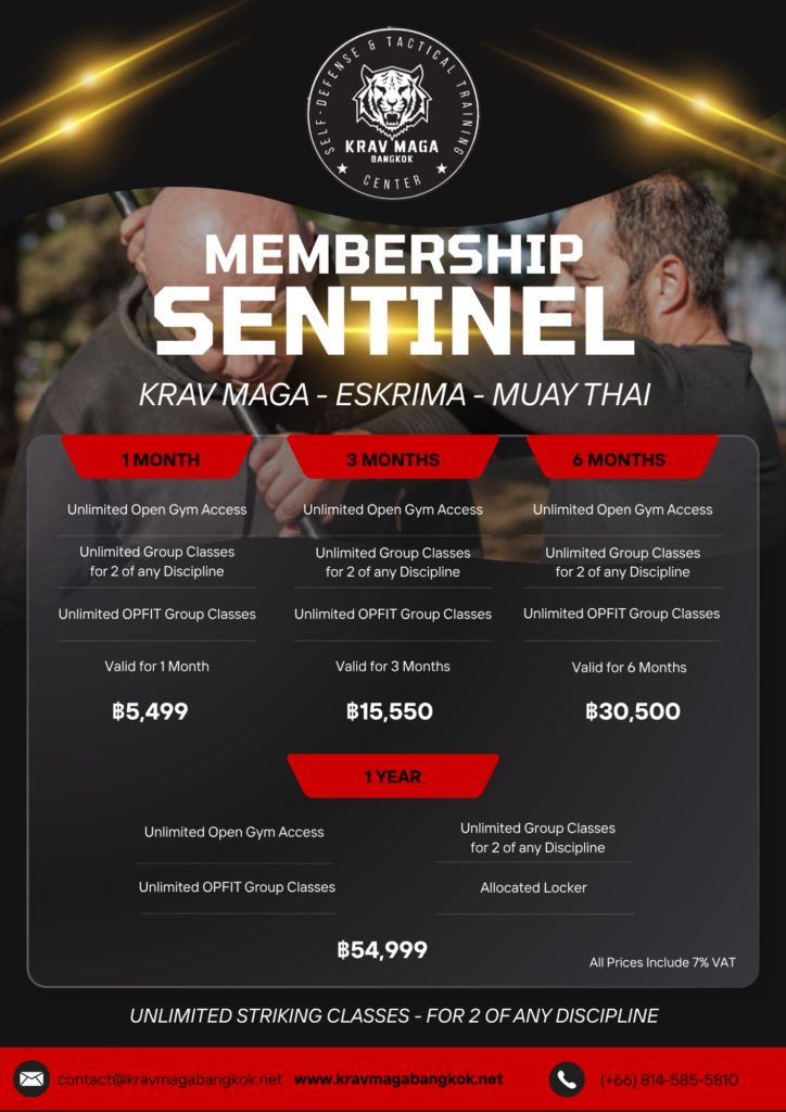 New Krav-Maga-Bangkok-Sentinel-Membership prices