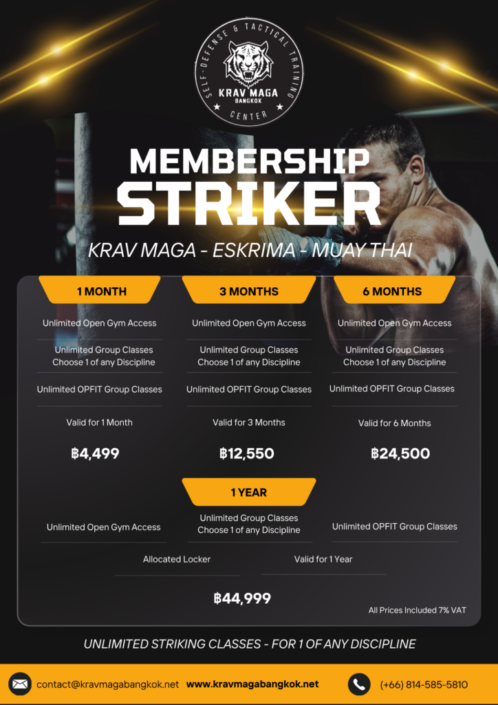 New Krav-Maga-Bangkok-Striker-Membership prices